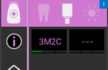 EI color dental determinado en el modo de bloque del VITA Easyshade V fue 3M2.